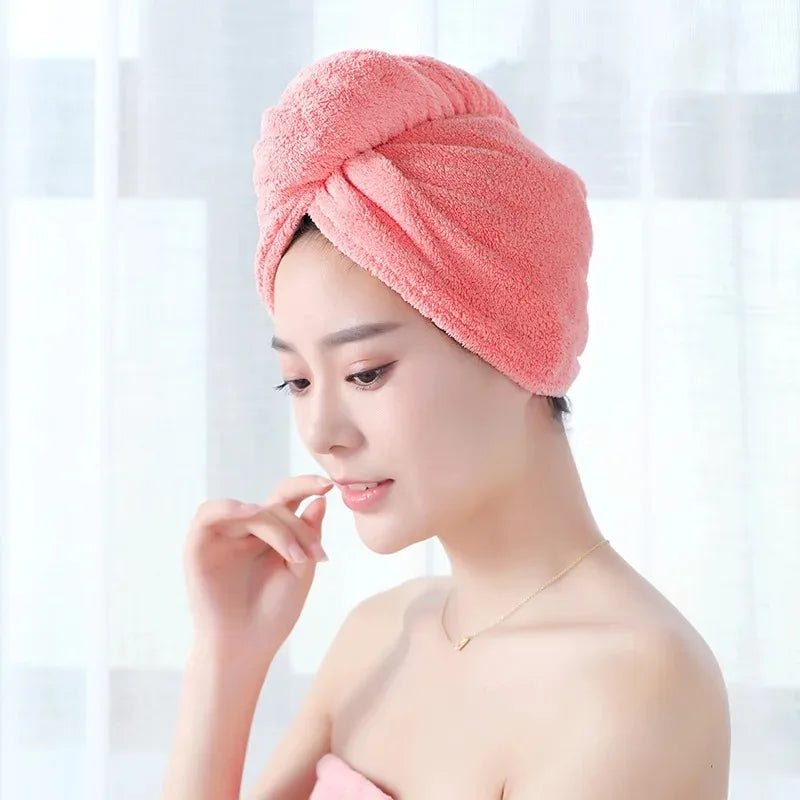 1-10PCS Ultra Absorbent Quick Dry Towel Head Wrap Wringing Hair Turban Womens Super Soft Hair Drying Cap Bath Accessories Vue
