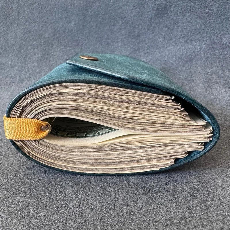 Leather Money Wallet Organizer, The Cash Wrap Wallet, Handy Fast Cash Access Money Holder, Small Compact Luxury Pocket Wallet Vue
