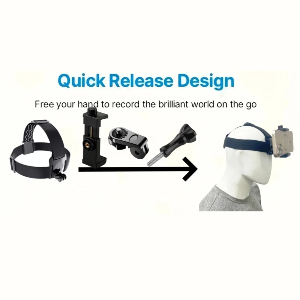 Cell Phone Head Strap Holder Headband Mounting Kit Cell Phone Mounting Bracket For Gopro Hero 11 10 9 8 7 Action Camera Vue