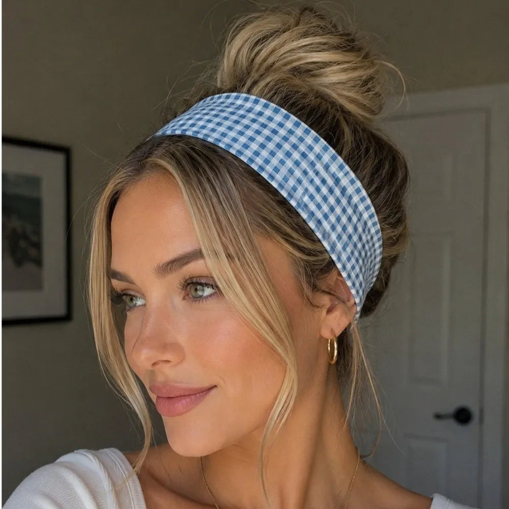 Retro Polka Dot Wide Headbands Elastic Anti-slip Makeup Headband