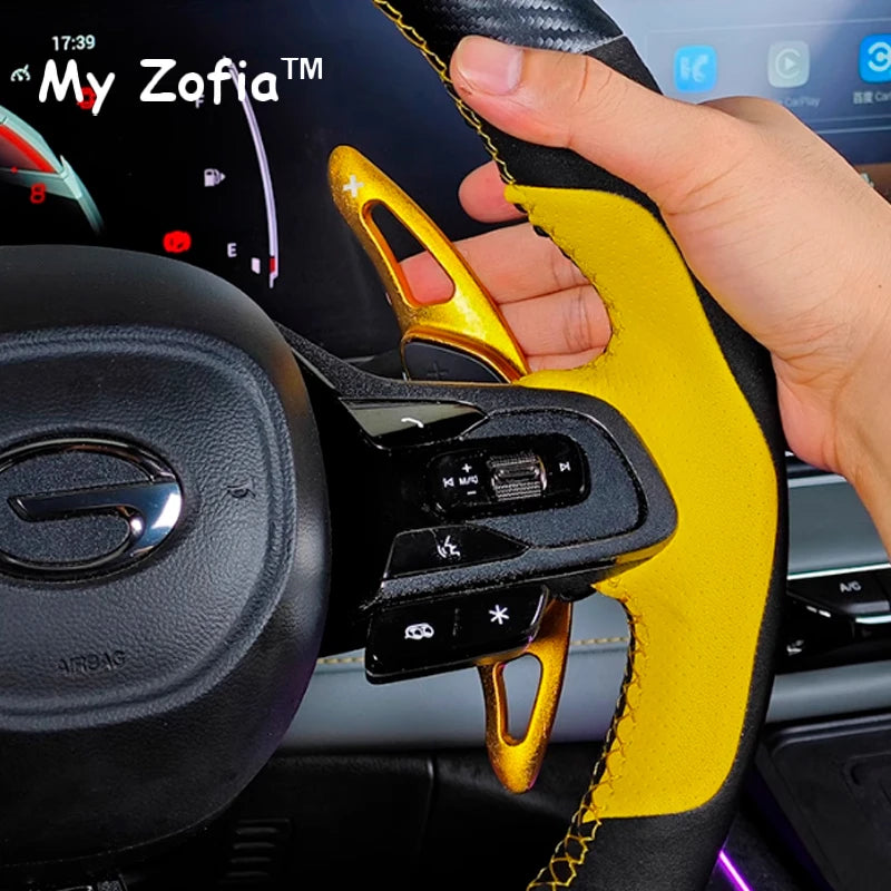 For New DODGE Attitude GT GAC Empow 2024 2025 Carbon Fiber Cover Steering Wheel Paddle Shifter Aluminum Alloy Decor Accessories Vue