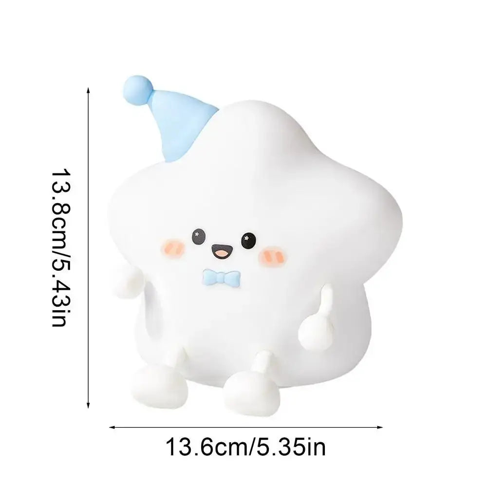 Rechargeable USB LED Star Night Light Colorful Light Soft Silicone Sleeping Lamp Glowing Effect Remote Control Touch Table Lamp Vue