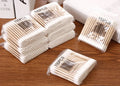 vvocci Storage Box Double Cotton Swab Toothpick Organize Cotton Swab Head Cotton Buds Container Transparent Square Bamboo Cover Vue B199 1000 pcs