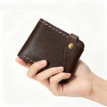 New men's wallet leather large-capacity cash card bag ID bag integrated 10% off high-end cowhide short Vue Chocolate