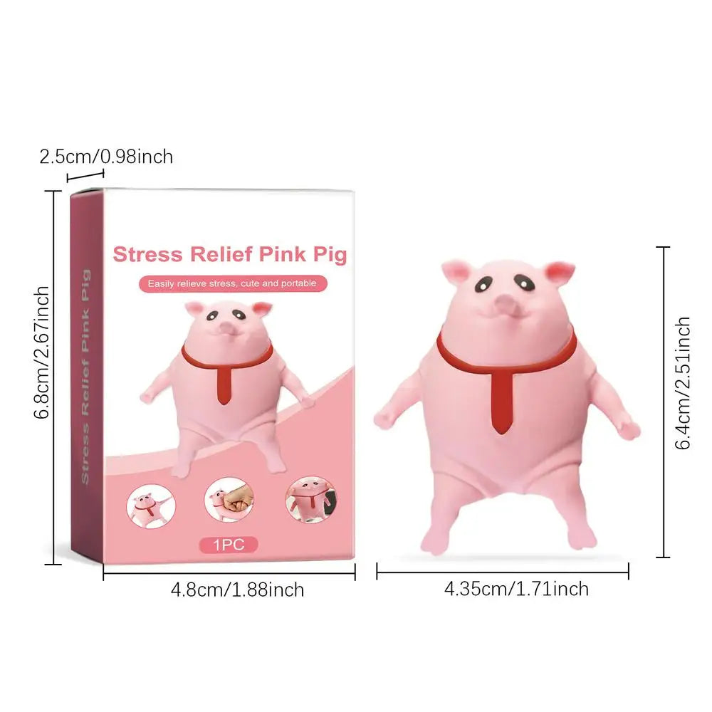 Pink Pig Squeeze Toy – Cute Sensory Fidget Toy for Kids & Adults Sensory Squeeze Toy Vue pink