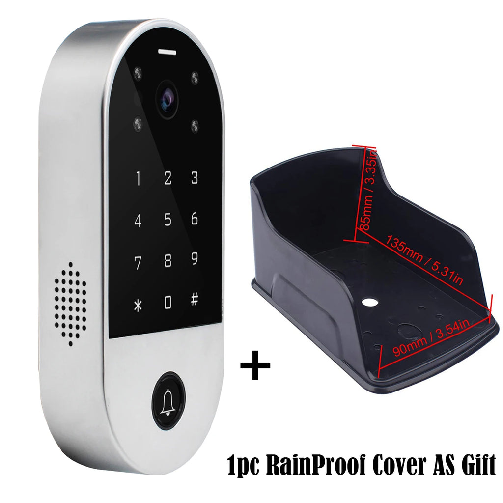 Tuya Smart Home Wifi Video Intercom Access Control Keypad RFID Electric Door Control System With Camera For Apartment Home+Cover Vue Acces Itercom Cover