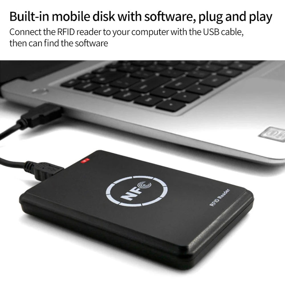 13.56Mhz RFID Copier Duplicator NFC Reader Writer Card Encrypted Programmer USB UID Tag Decoder 13.56MHz Encrypted Programmer Vue
