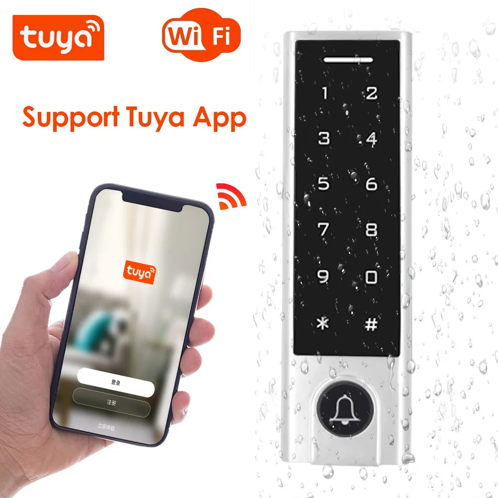 Tuya APP Fingerprint Access Control Standalone Keypads 125Khz RFID Reader Door Lock Waterproof Keypad Wifi Remote Open Anywhere Vue H3-EM-Wifi 125Khz