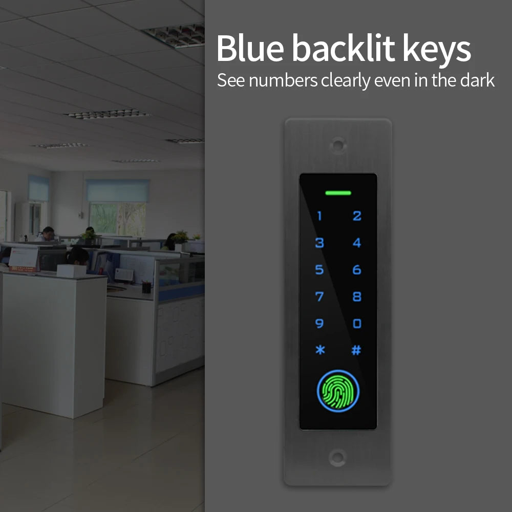 Access Control Electric Lock IP66 Waterproof Metal Case Embedded MountedLock RFID 125Khz Reader Wiegand Output 1000 User Vue