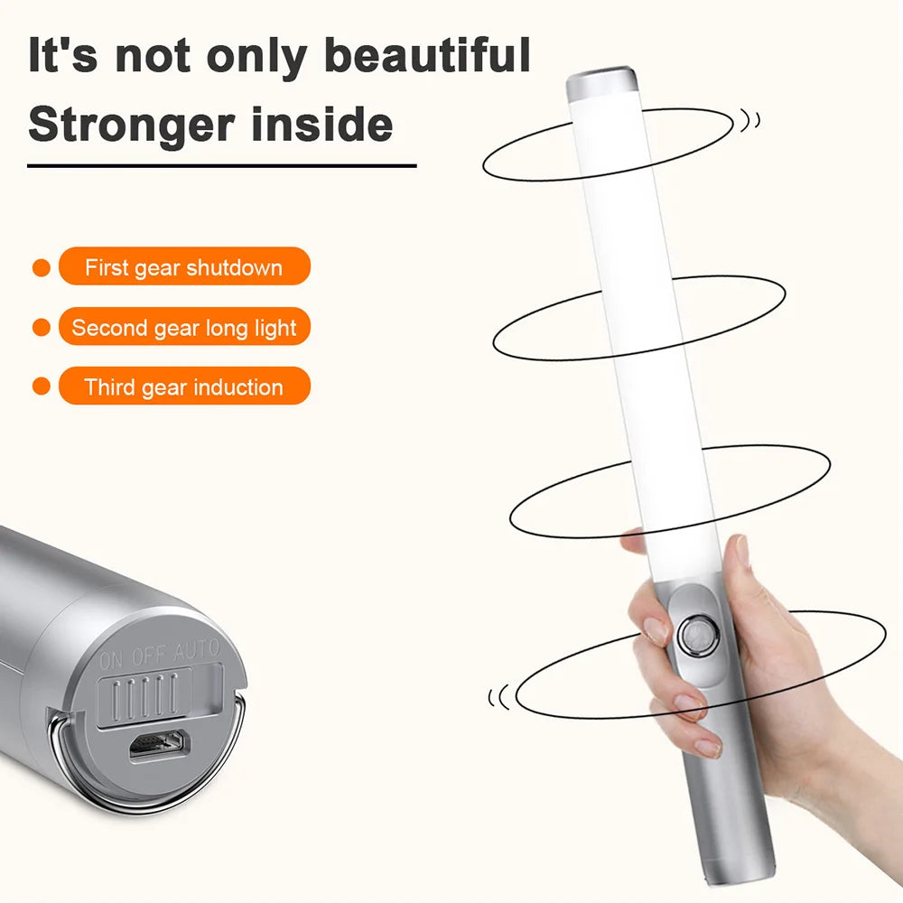 Wireless Magnetic LED Induction Cabinet Light Motion Sensor USB Rechargeable Night Lamp For Kitchen Cabinet Wardrobe Lamp Vue